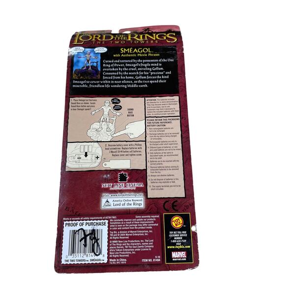 2004 Lord of the Rings Two Towers 4 Inch Figure SMEAGOL with Sound FX Base NIB - Picture 4 of 6